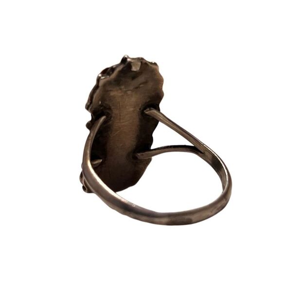 Vintage Navajo Turquoise & Sterling Silver Double Decker Ring - Picture 6 of 14